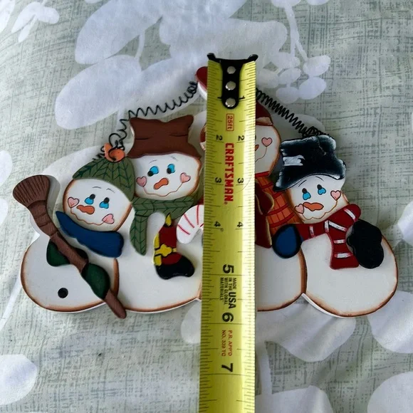 VTG Winter Seasonal Snowman Figural Whimsical Cute Wall Hanging Home Decor Art - Picture 5 of 7